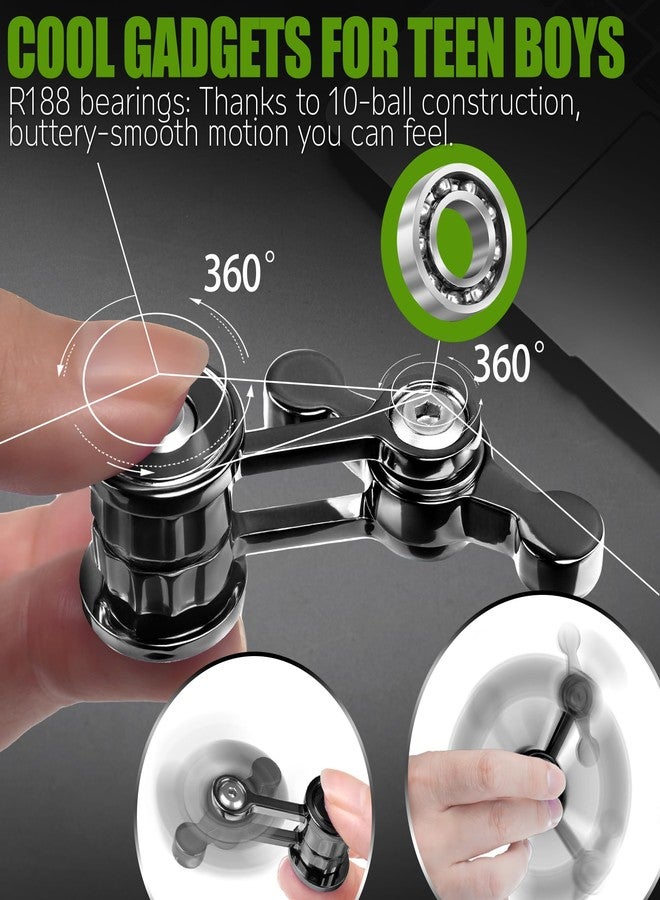 CHESLICR Valentines Day Gifts for Him, Fidget Spinner for Adult Men Metal Figette Cool Gadgets for Teen Boy Silent Office Desk Toy Anxiety Stress Relief Quiet Calming Down Autism ADHD Easter Basket Stuffer - Image 2